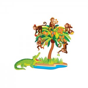 Five Monkeys Sitting in a Tree Bilingual Rhyme Flannelboard Set LFV-22704