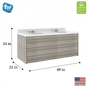 Tot Mate  Vanities and Sinks 49-in Maple Double Sink Bathroom Vanity TM8352R
