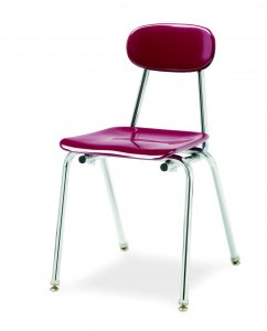 Hard Plastic Stacking Chair with Glide, 16" Seat Height, Chrome Frame  (COLOR OPTIONS AVAILABLE) C-MAR 16