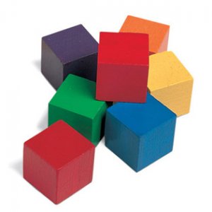 One-Inch Wooden Color Cubes, Set of 102 LER 0136