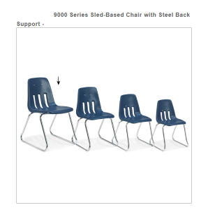 Sled Base Chair 16"Seat Height (Color Option Available) 9616