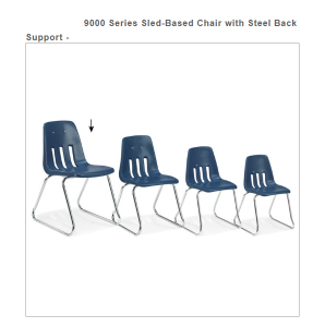 Sled Base Chair 18"Seat Height (Color Option Available) 9618