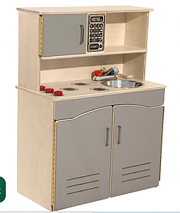 Wooden Faux Stainless Steel 5-N-1 Kitchen Center WD991700