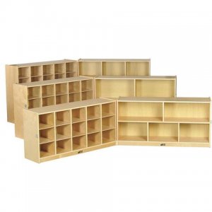 Fold & Lock 15 Cubby Tray Cabinet with 24" Storage No Bins ELR-17216