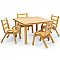Natural Wood 30"x 30"x 20"H Square Toddler Table and Four 11 Inch chairs AB78002011
