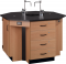4-Student Octagon Island Table with Sink -- 3/4" Black Epoxy 84072 K36 (25)
