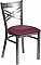 HERCULES Series Clear Coated ''X'' Back Metal Restaurant Chair - Burgundy Vinyl Seat