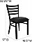 HERCULES Black Ladder Back Metal Restaurant Chair - Black Vinyl Seat
