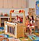 Make-Believe Stand with Hide-away Panel and 6 Clear Open Tubs BMB5-C