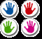 Mini Incentive Chart Seals Self-adhesive Handprints [CD2167]