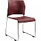 Cafetorium  Stackable Chair With Chrome Frame and Sled Base BURGUNDY 8818-11-18-04