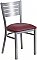 HERCULES Series Silver Slat Back Metal Restaurant Chair - Burgundy Vinyl Seat