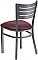 HERCULES Series Silver Slat Back Metal Restaurant Chair - Burgundy Vinyl Seat