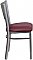 HERCULES Series Silver Slat Back Metal Restaurant Chair - Burgundy Vinyl Seat