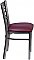 HERCULES Series Clear Coated ''X'' Back Metal Restaurant Chair - Burgundy Vinyl Seat