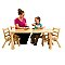 Natural Wood 30"W x 48"L x 12"H TABLE LEGS HEIGHT  Rectangle Table and Four 5" SEAT HEIGHT CHAIRS Set AB7810125