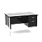 Teacher Desk Single Pedestal 543-GRY091BLK01-BLK01