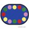 Lots of Dots Kids Area Rug 10'9 x 13'2 Oval - 30 Dots Blue JC1430GG