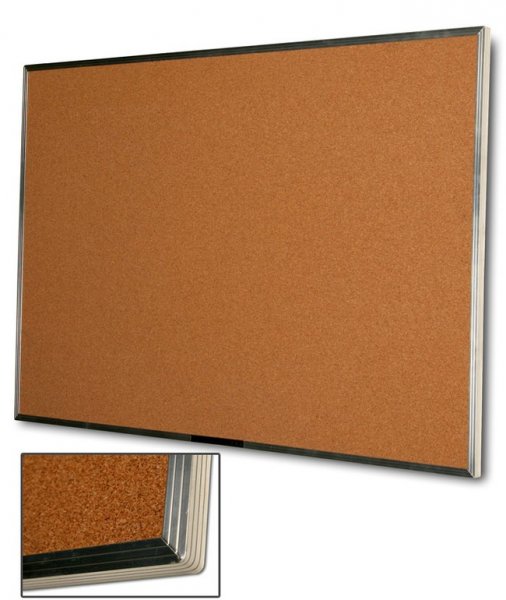 Sturdy Natural Cork Board with Aluminum Frame, 48" x 72" 40 2034872 LNO